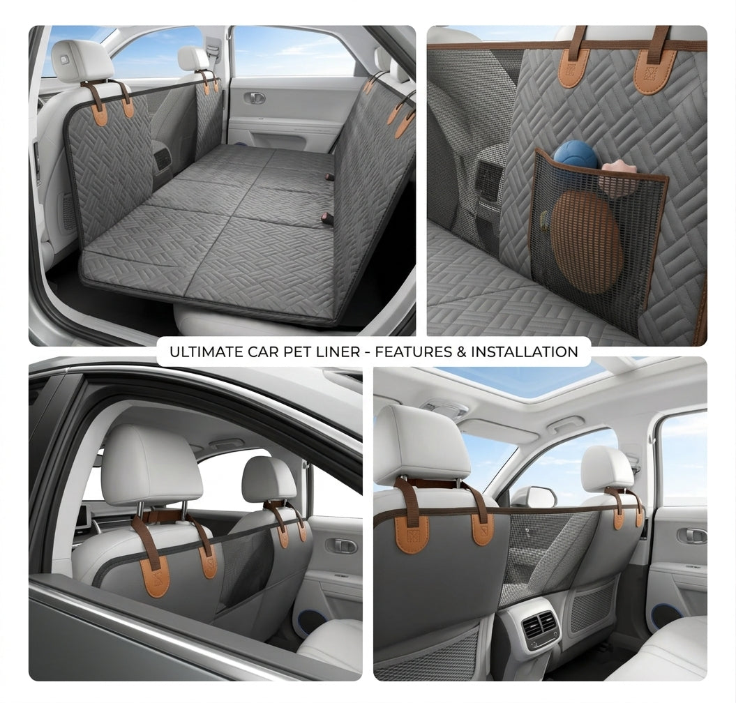 Back Seat Extender for Dogs, Hard Bottom Dog Car Seat Cover with Mesh Window – Seatbridge